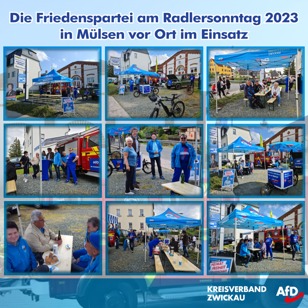 Die Friedenspartei am Radlersonntag 2023 in Mülsen