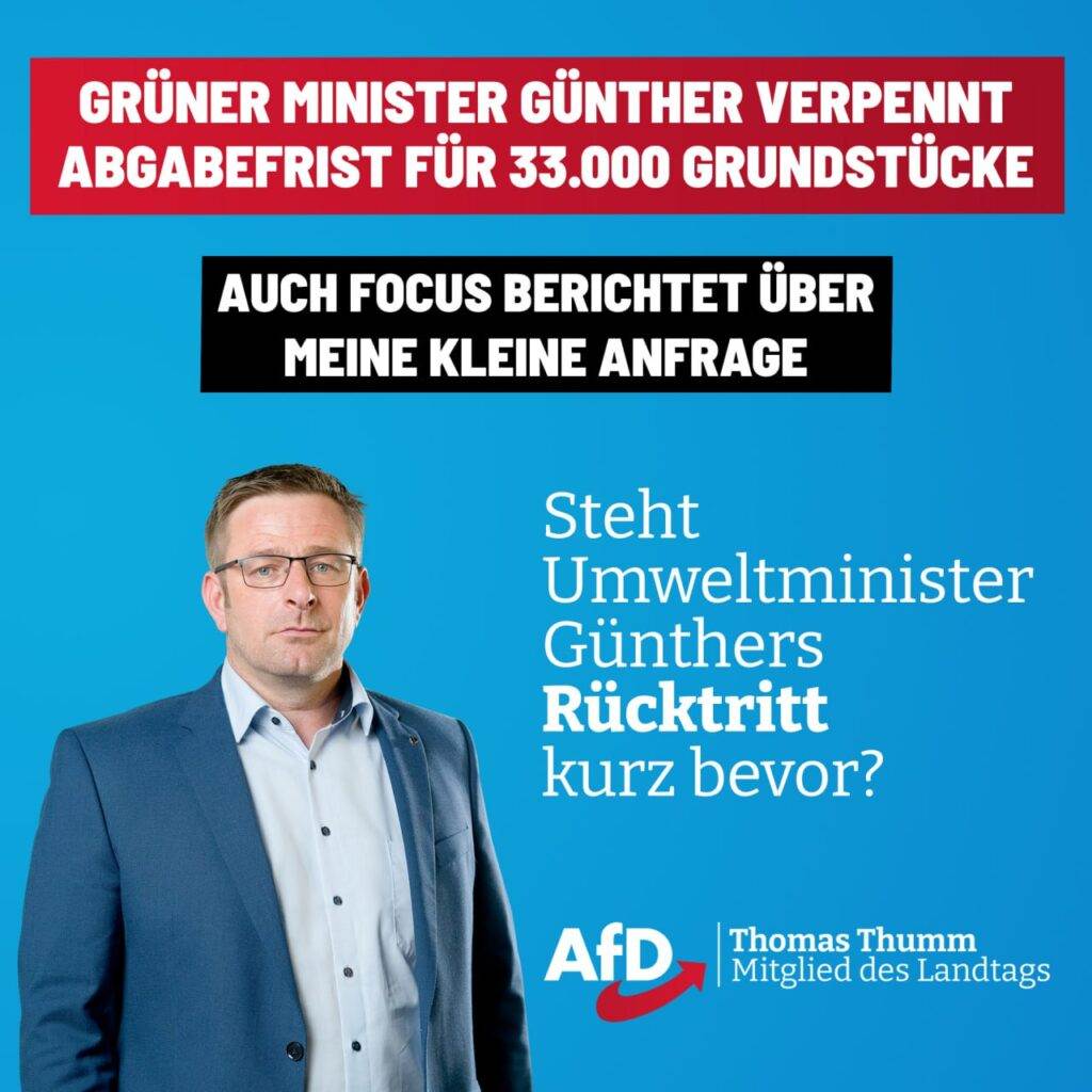 Dresden: Grünen-Umweltminister Günther verpennt Grundsteuerabgabe-Frist für 33000 Grundstücke