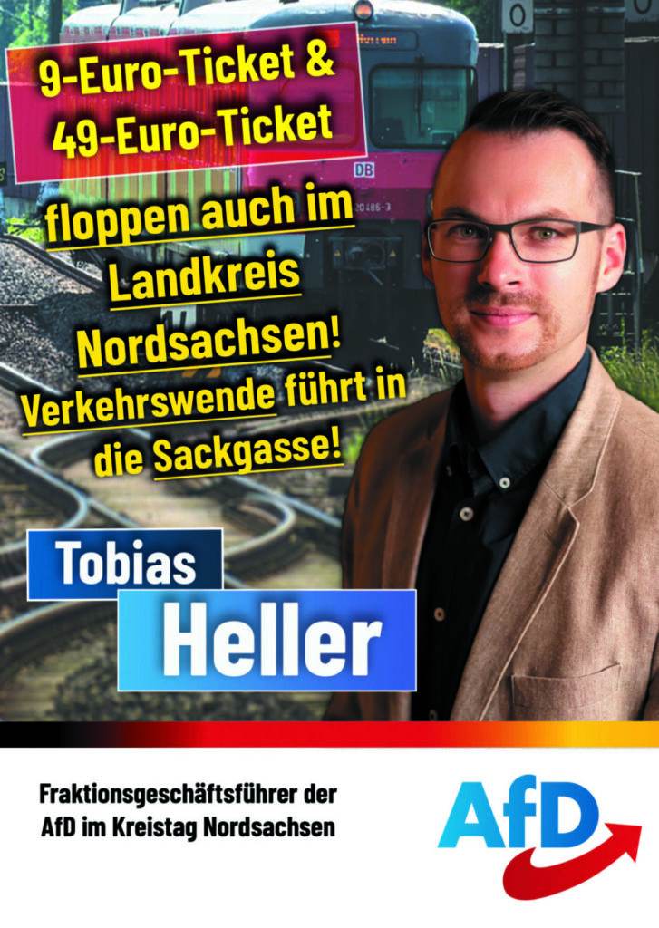 9-Euro-Ticket und 49-Euro-Ticket floppen in Nordsachsen und verursachen vor allem Kosten für den Landkreis!