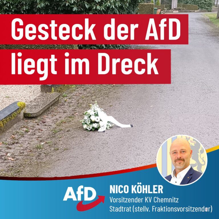 Gesteck der AfD liegt im Dreck